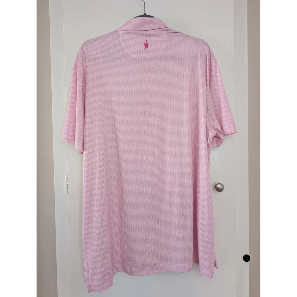 Johnnie-O Featherweight Golf Polo Shirt Mens XL Azalea Pink Geometric Golfcore